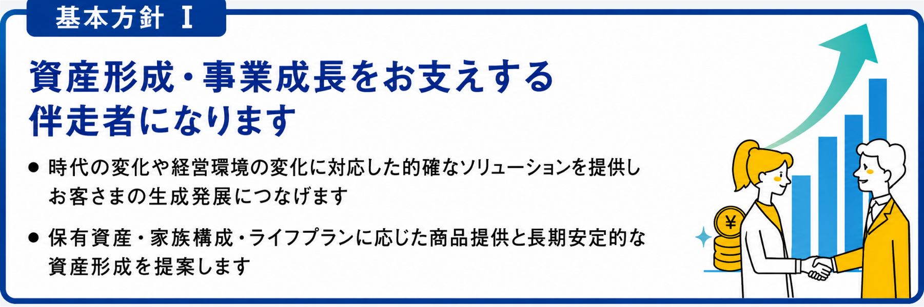 基本方針Ⅰ 資産形成・事業成長をお支えする伴走者になります